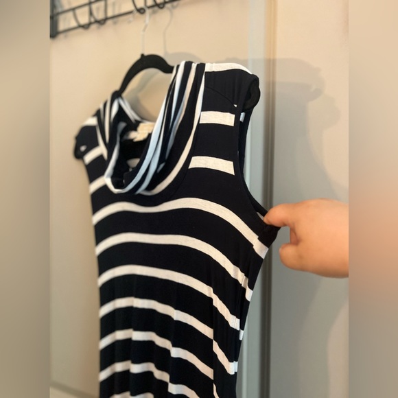 Michael Kors Tube Maxi Low High Dress Extra Long Nautical Striped with Cowl neck - Picture 5 of 11